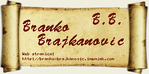 Branko Brajkanović vizit kartica